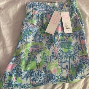 Lilly Pulitzer Blue and Green Print Shorts Lilly Pulitzer Athletic Shorts XL